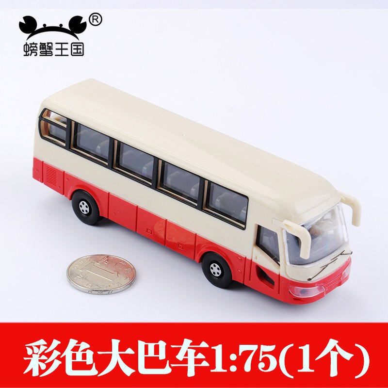 DIY Building Model Material Sandbox Scene Model Ornaments Car Color Small Car Traffic Car Bus: Color Bus 1 75  Random Color  1