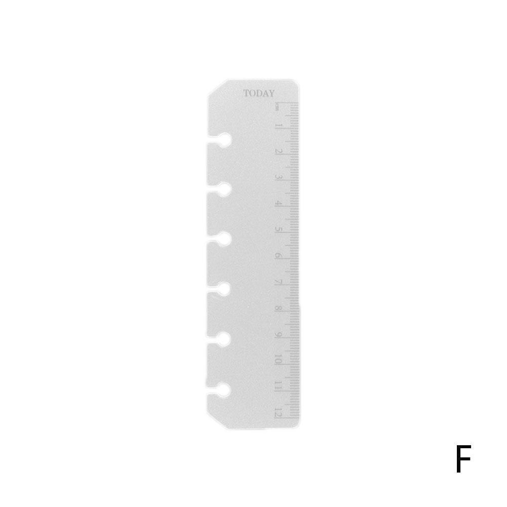 2 Pcs Notebook Page PVC Loose-leaf Separator Page A5/A6/A7 Size Different Multi-function Holes Ruler Bookmark 6 K5W6: A7 - transparent