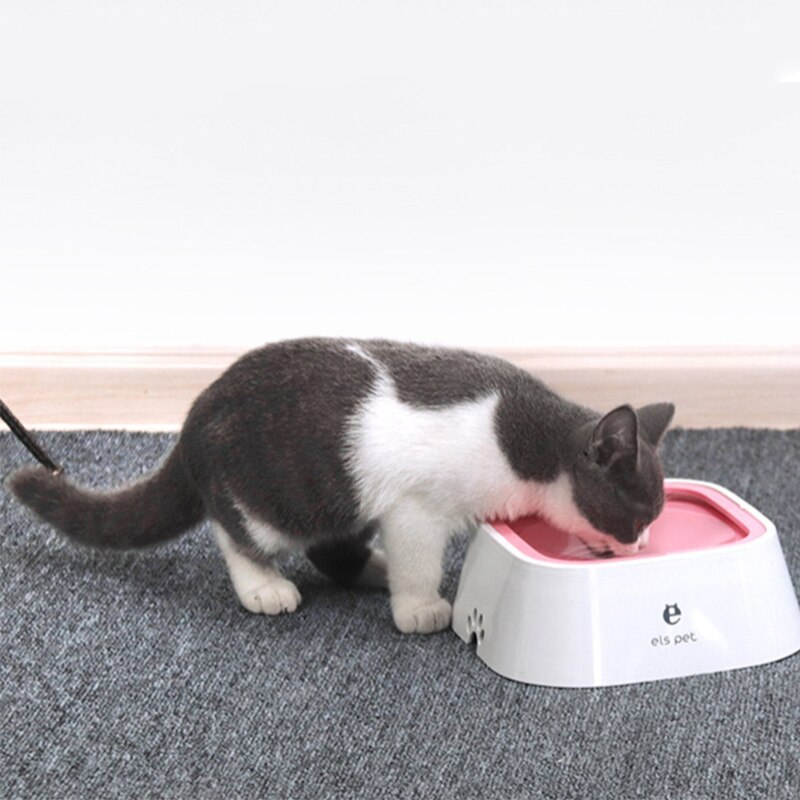 Drinkbak voor hond 1.5l drijvende, niet-bevochtigende mond katten anti-morsbak zonder morsen drinkwaterdispenser geen natte baard