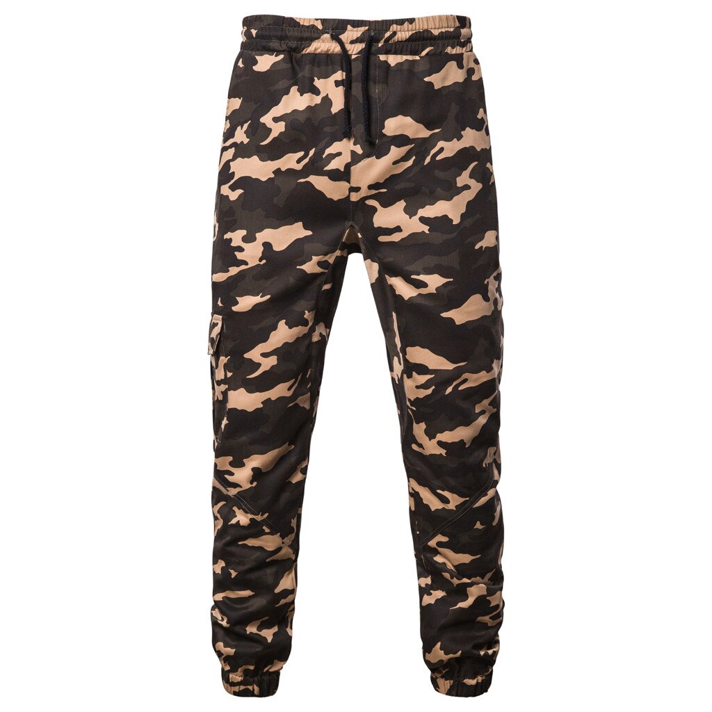 Mannen sweaterpants Camouflage Sport Broek Broek Losse Joggers Plus Size Fitness Trainingspak Mannelijke workout Training sportkleding: XXXL / Bruin