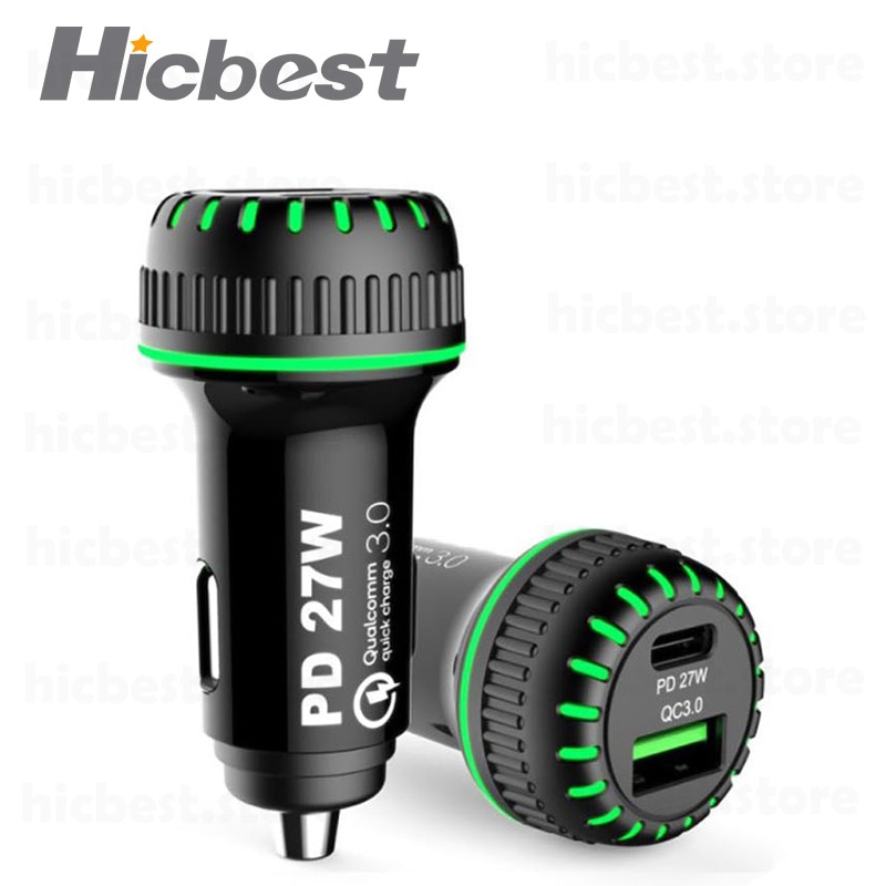 27W PD Car Charger for iPhone Fast Car PD Charger SCP AFC VOOC QC 3.0 Auto Adapter for iPhone SE 11 Pro Samsung S20 Huawei OPPO