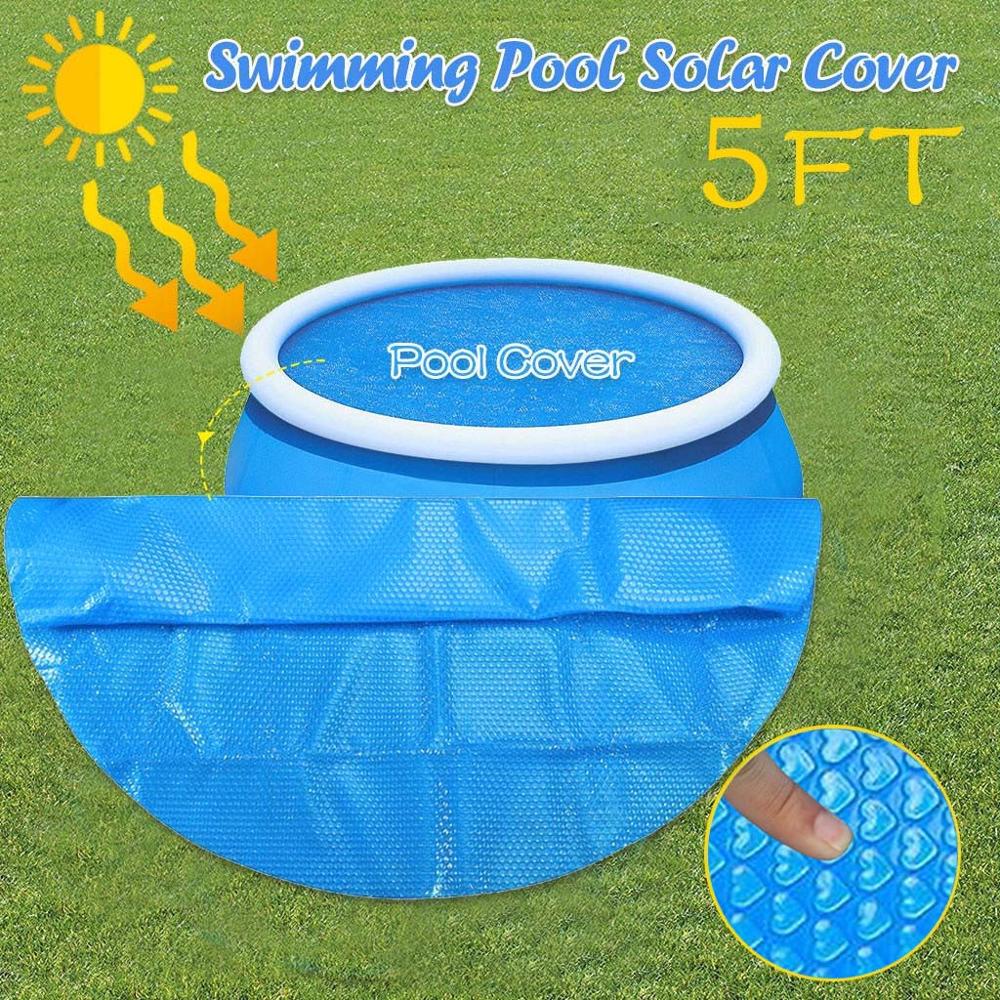 4/5/6 Feet Round Swimming Pool Cover Solar Anti-evaporation anti-corrosion swimming pool insulation film Tub Cover Protection: 5 feet heart