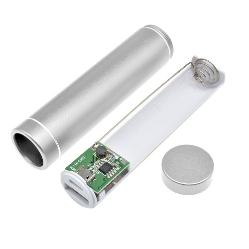 7 Kleuren Metal Power Bank Diy Kit Storage Case Box Gratis Lassen Pak 1X 18650 Batterij 5V 1A usb Externe Lader Smart Telefoon: Silver