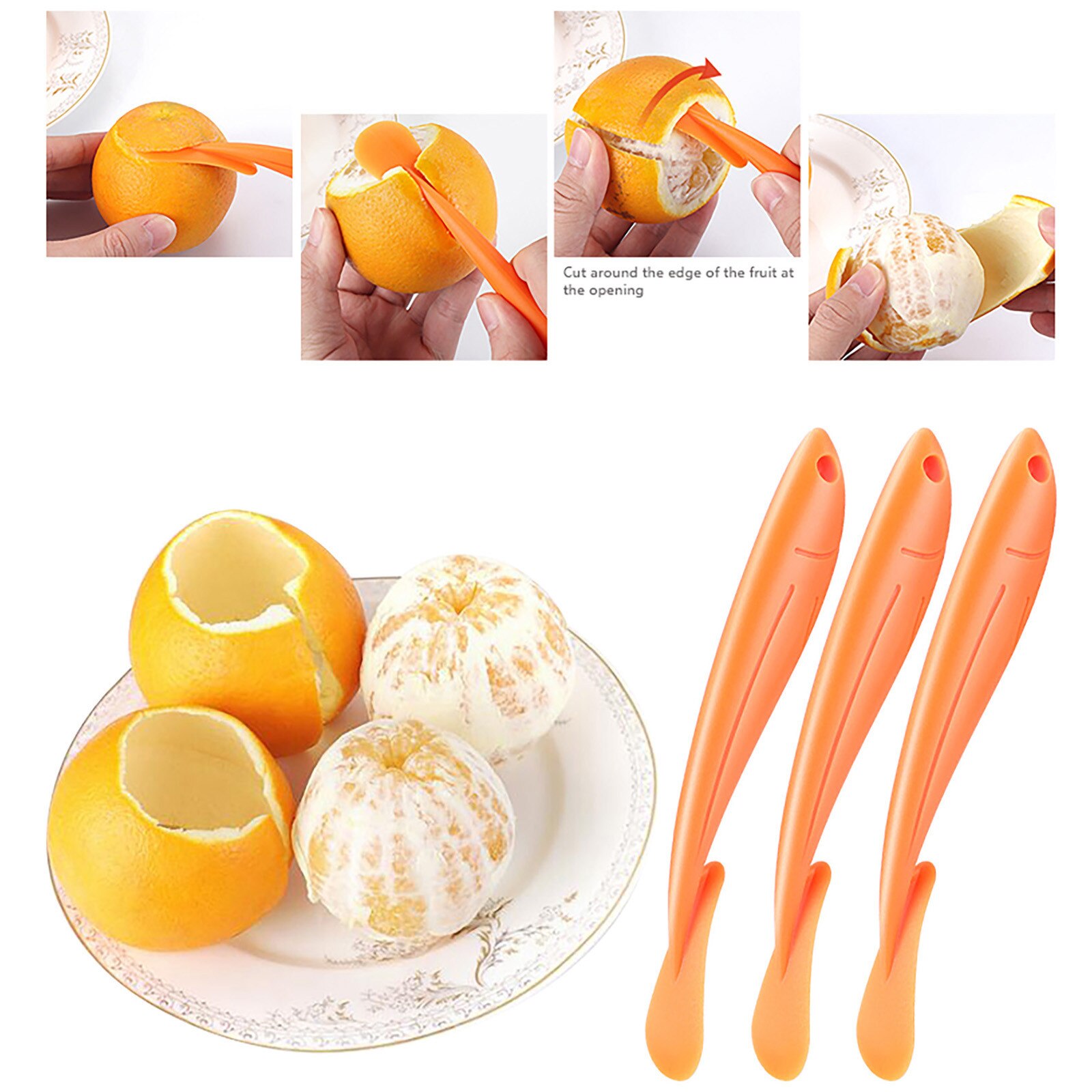 25 # Stripper Oranje Schillers Oranje Schillers Gehumaniseerd Gebogen Handvat Fruit Gereedschap Keuken Gadget Sap Helper Citrus Opener