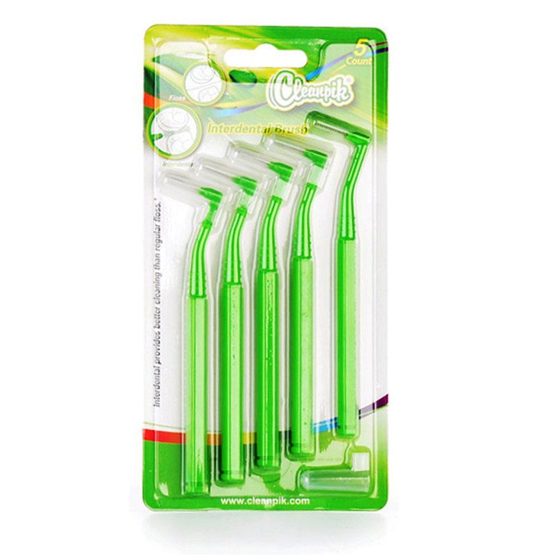 Cepillo Interdental de ortodoncia en forma de L, 5 colores, cuidado bucal, higiene, hilo Dental