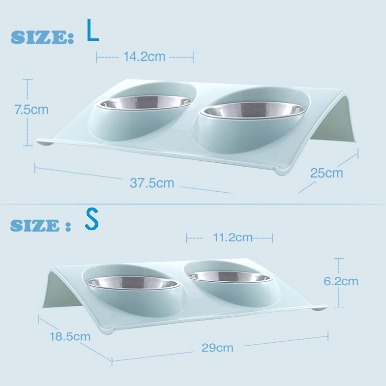 Double Bowls Pet dog cat Feeding Station Stainless Steel Water Food Bowls Feeder Solution for Dogs Cats supplies