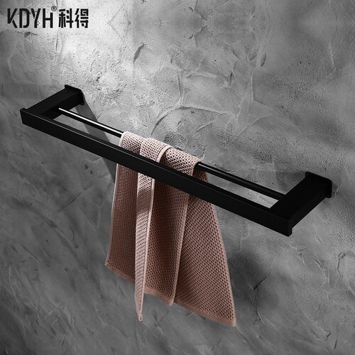 Nordic space aluminium veggmontert baderomstilbehør svart dusjhjørnehylle servantsett håndkleholder hardware baderom: 50cm håndklestenger