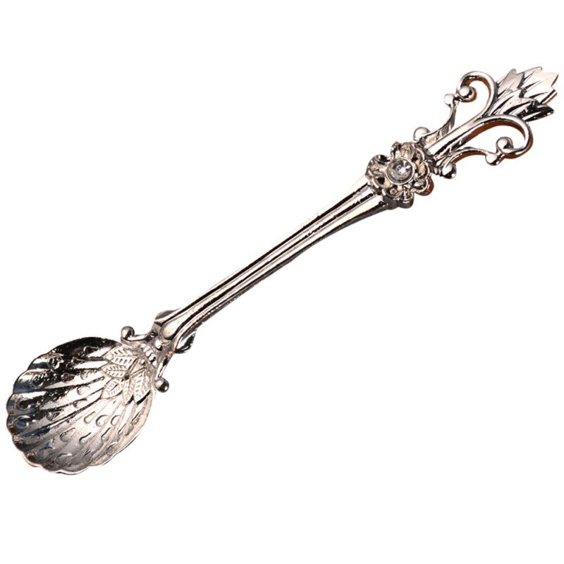 Retro Coffee Tea Spoon Flower Small Spoon Dessert Spoons For Afternoon Tea Little For Souvenir Kitchen Mini Tablewar: B2