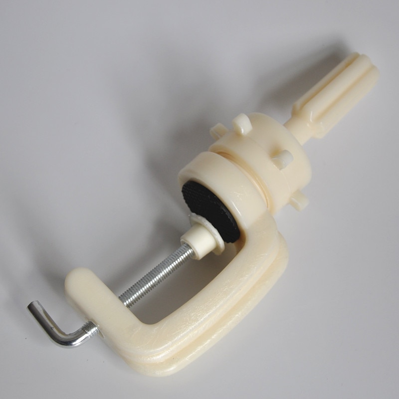 Beige Adjustable Model Mannequin Wig Stand Training Head Stand Holder Head Clamp Salon Styling Hair Tool