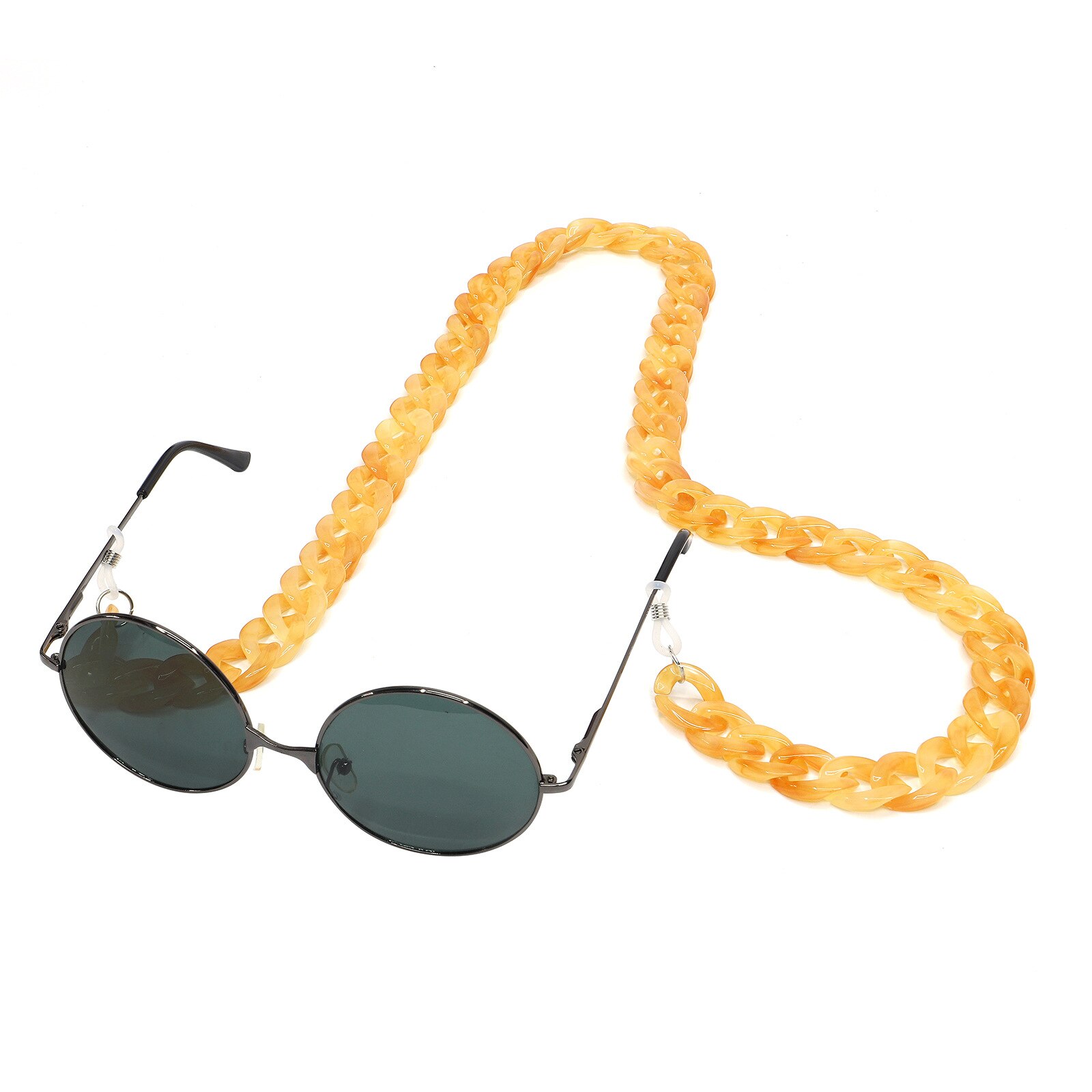 Chaînes de lunettes de soleil en acrylique marron larges pour femmes et filles, cordon réglable pour lunettes de lecture: 9
