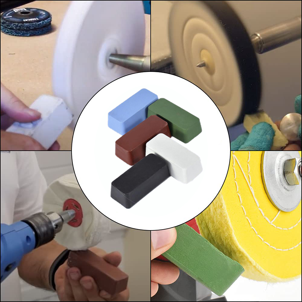Juego de cera para pulir metales de acero inoxidable, pasta de pulido sólida, descontaminación, reparación de arañazos y eliminación de bloques abrasivos