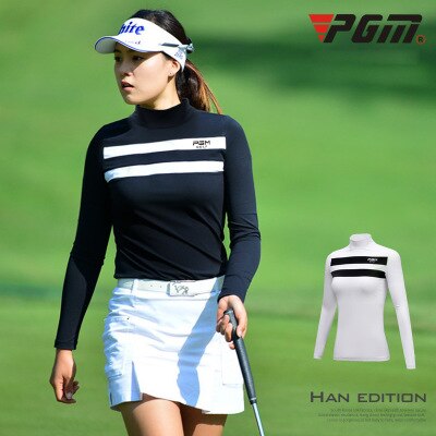 Efterår kvinders golfdragt lang svømmetræk åndbar sved t-shirt hvid sportstøj bundstr. størrelse s-xl
