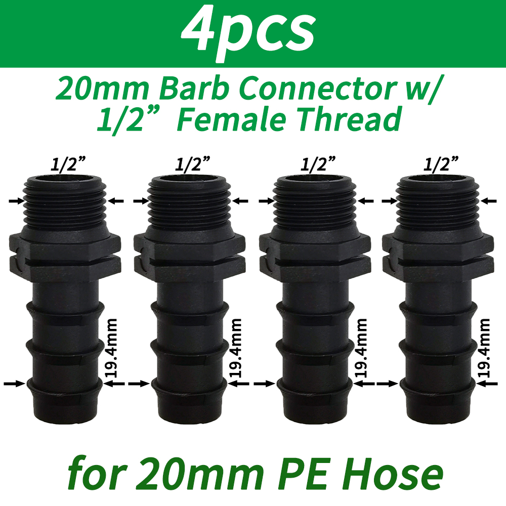 1/2 "1/4" Außengewinde anschluss an Widerhaken 16mm 20mm 25mm Pe Schlauch adapter T-Stück Winkel bogen Garten bewässerung Tropf bewässerungs system: green