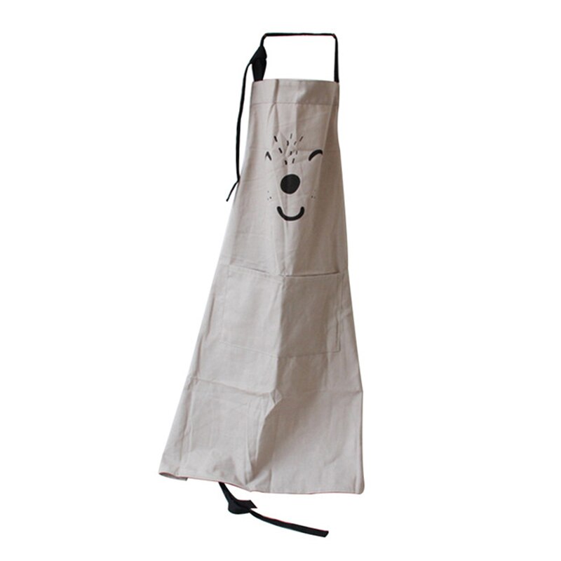 Simple Pattern Sleeveless Kitchen Cooking Apron Cotton Linen Anti-oil Kitchen Cooking Accessory Parent & Child Waterproof Apron: Gray Apron / Kids