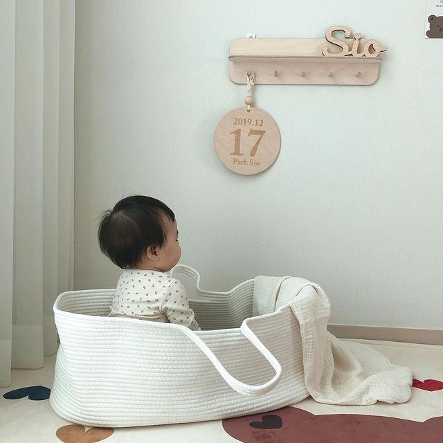Cesta de dormir tejida para bebé, nido portátil para recién nacido, cama para dormir al aire libre, cuna infantil: Blanco