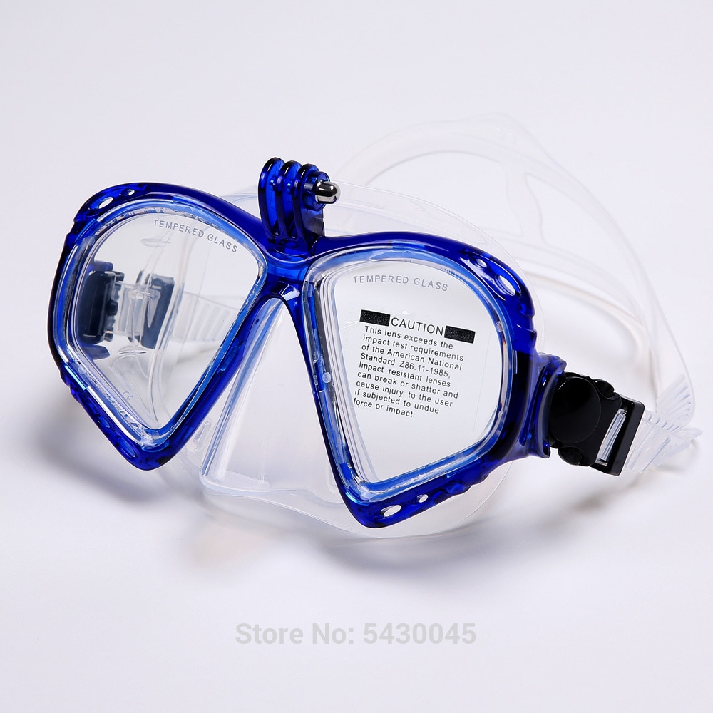 Undervands kamera dykning maske scuba snorkel svømmebriller høj ydeevne velegnet til de fleste sports kameraer: Blå