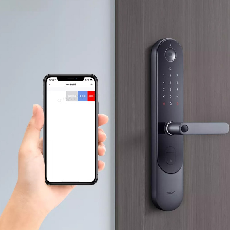Aqara smart dørlås nfc-kortstøtte aqara smart dørlås  n100/n200/p100- serie appkontroll eal 5+ - chip for hjemmesikkerhet
