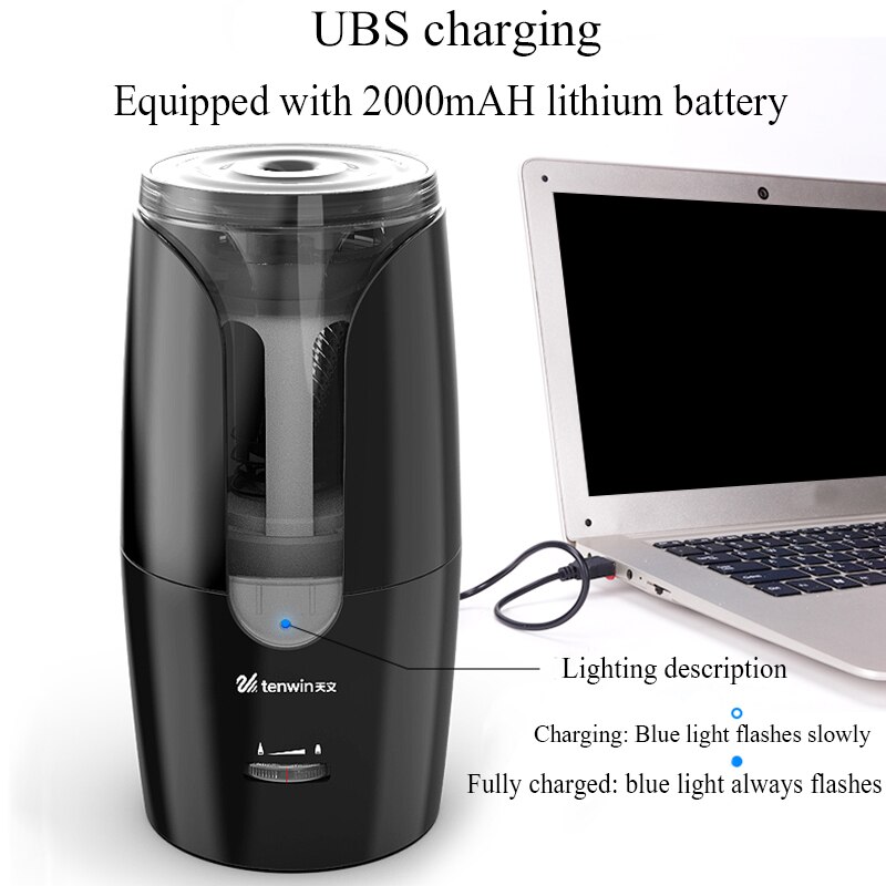 Tien-Win Grote Automatische Elektrische Puntenslijper Heavy Duty Voor Kleurpotloden Mechanische Usb Voor Kinderen Kunstenaars