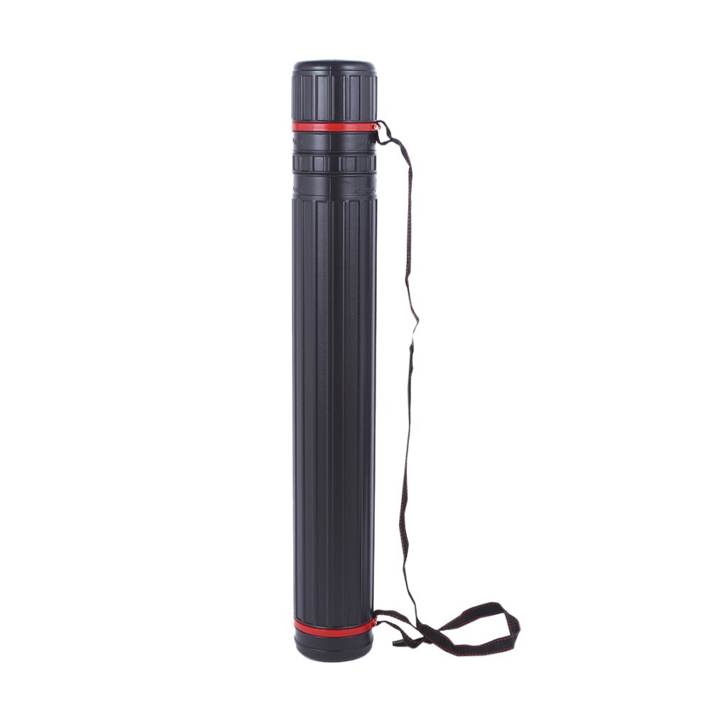 10x55cm Plastic Storage Tube Advanced Expandable Carrying Case For Posters, Artwork, Documents, Blueprints(Black)
