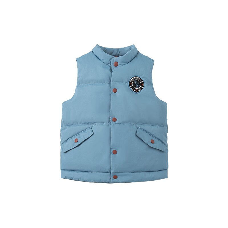 DBL19502-Chaleco de plumón ultraligero para bebé, Abrigo acolchado de plumón de pato blanco 90%, sin mangas, dibujos animados, de invierno: smoke blue / 3Y (90cm)