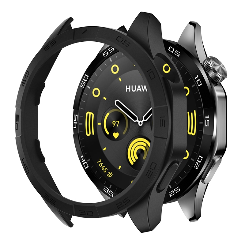 hoesje voor Huawei Watch GT 4 46 mm beschermhoes PC harde bumper voor heren dames GT4 accessoires (geen schermbeschermerglas): Kaki