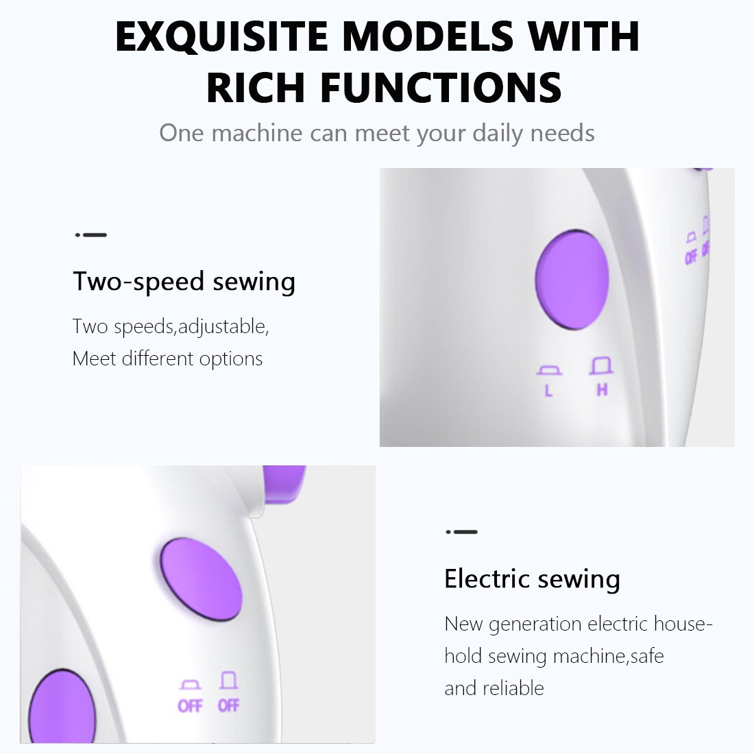 Sewing Machine Mini Portable Electric Household Crafting Mending Foot Pedal To Sew Adjustable Speed Kit For Home Beginners