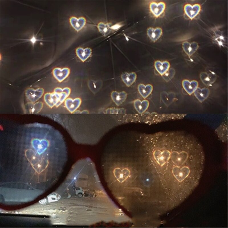 Magic Special Effect Glasses Romantic Love Glasses toys,After wearing it, all the light sources will turn into the shape of love