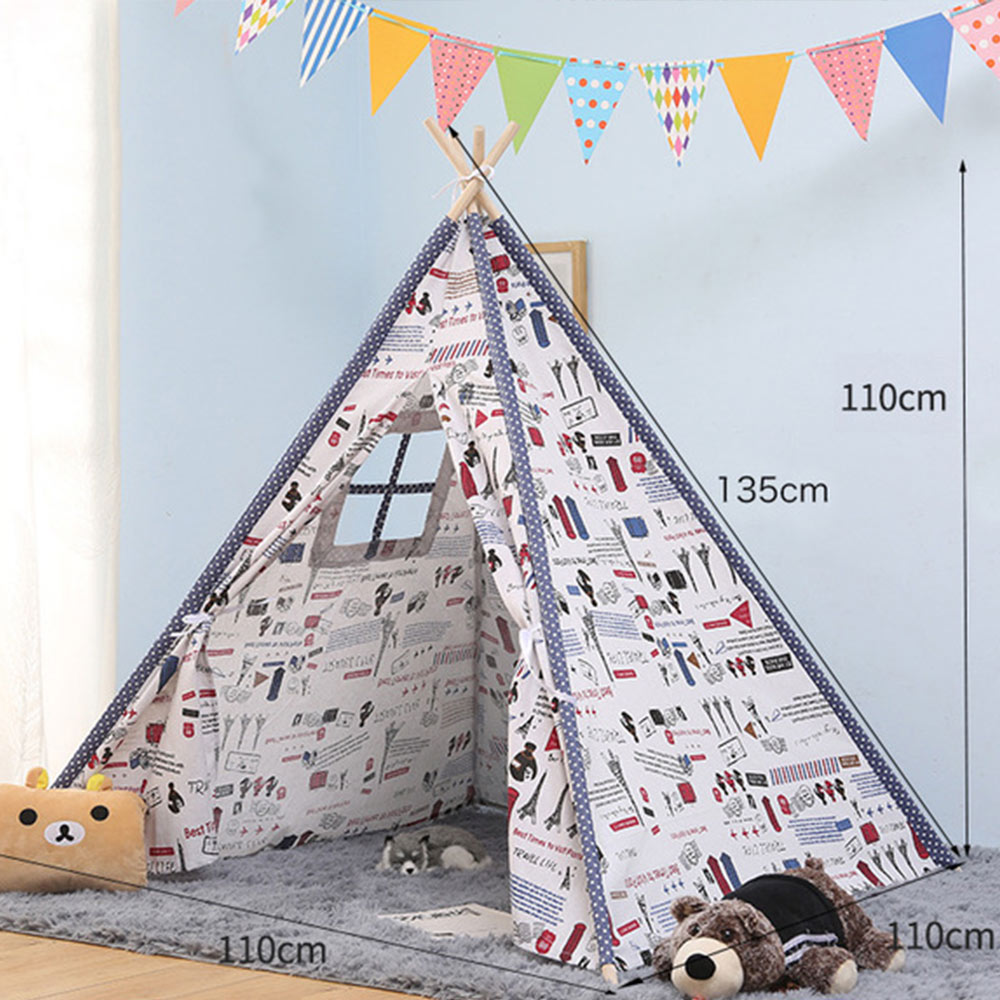 Baby Portable Tents Cotton Canvas Children's Tent Portable Foldable Game Teepee Outdoor Kids Play House Girls Wigwam Game House: WJ3688L