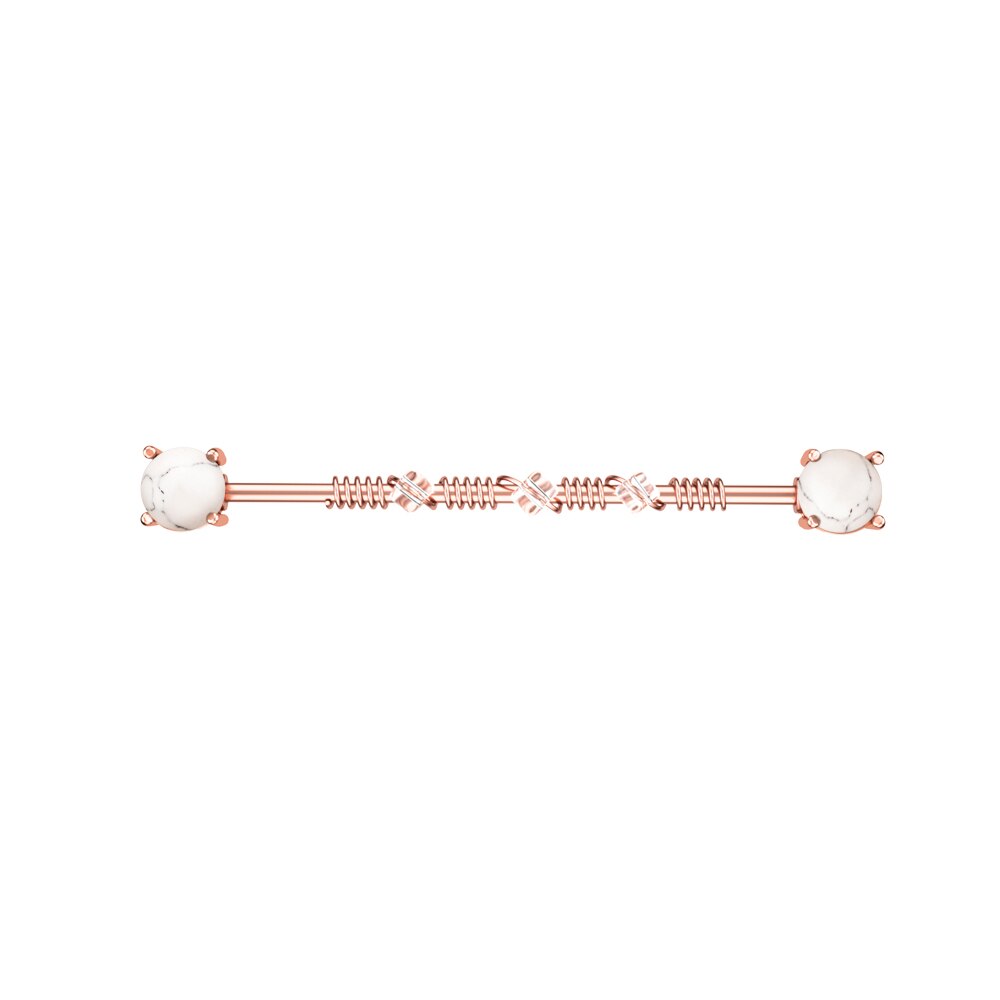 Schmetterling Pfeil Industrielle Hantel für Frauen Männer Stahl CZ Knorpel Wendel Ohrringe Zucht Karosserie durchbohren Schmuck Oreja 14G x 38mm 1PC: 2369-REGD
