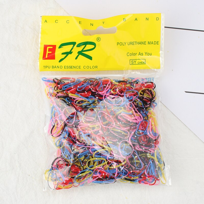 1000 Pcs 1Cm Schattig Meisje Kleurrijke Wegwerp Elasticiteit Rubberen Band Haar Band Paardenstaart Hoofd Touw Haar Ring Kind Haar accessoires: Style-5