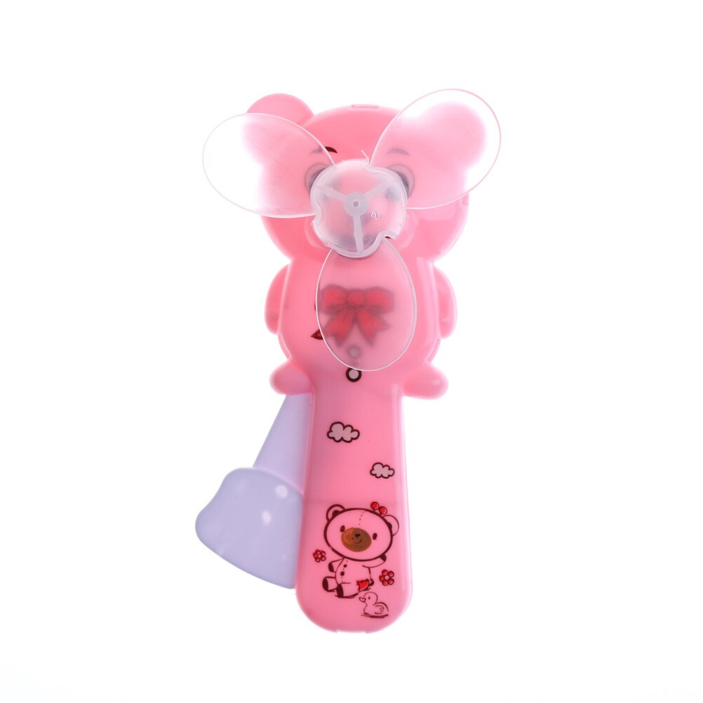 Mini-fläkt bärbar handhållen skrivbordsfuktning tecknad handhållen ventilator bärbar mini handhållen vattendimfläkt för barn: Rosa