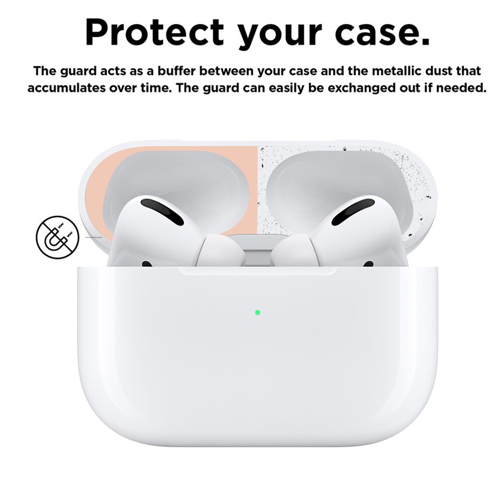 Electroplate Dust-proof Sticker For Airpods Pro Metal Protective Cover Film Iron Shavings Dust Guard Sticker For AirPods Pro 3