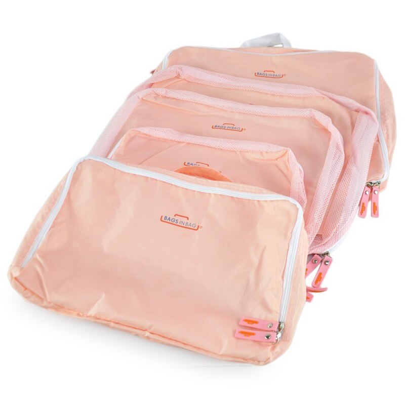 JXSLTC 5 pièces/ensemble de Oxford tissu voyage maille sac organisateur de bagages emballage Cube organisateur sacs de voyage