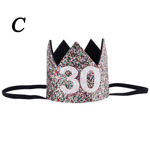 Barn år 1st födelsedag mössa bebis fest keps flicka pojkar rosa blå blommor prinsessa krona pannband hårkläder dekor tillbehör: 3