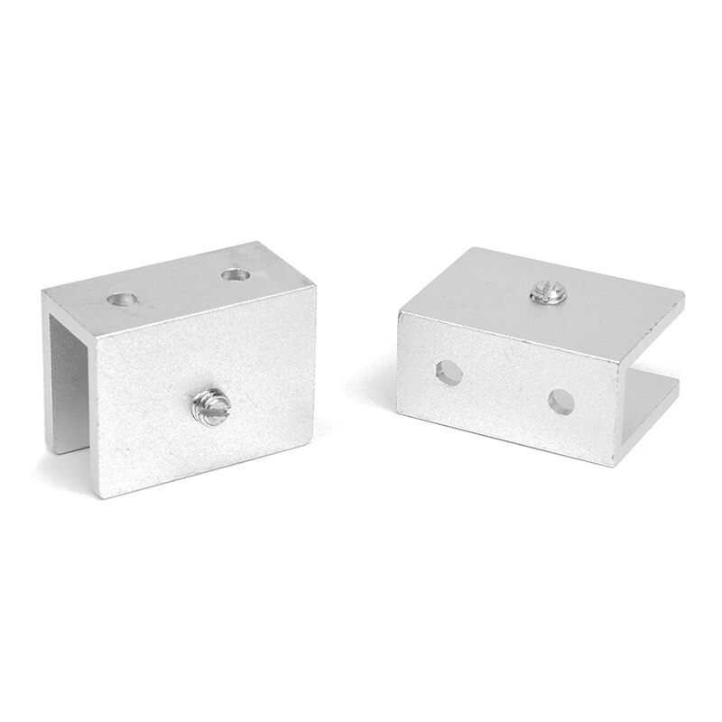 2Rectangular-Shape Glass Clamp Glass Shelf Clamp Clip w/ Screws