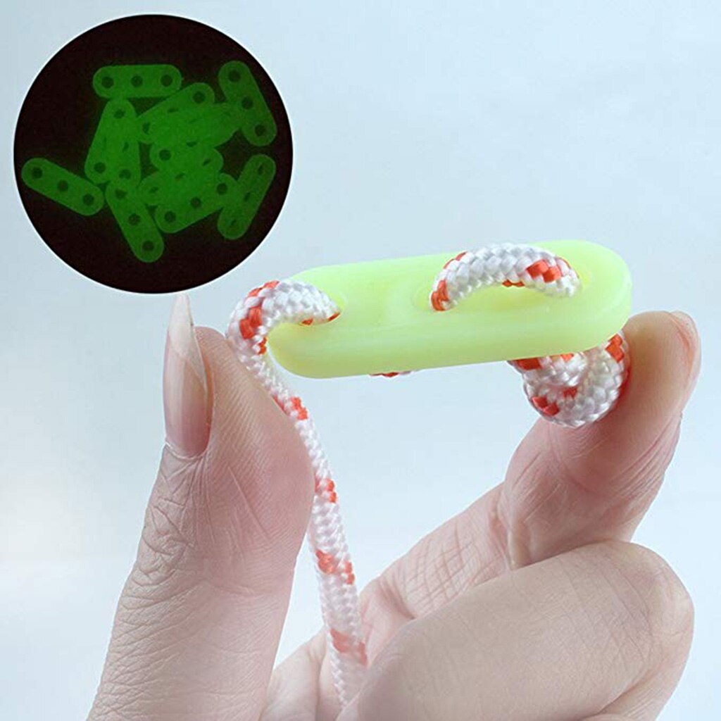 10PCS 5mm Reflective Camping Tent Guy Line Runners Tensioner Rope Adjuster