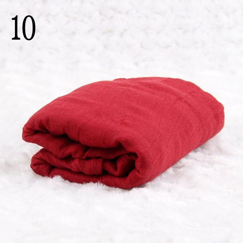 Newborn Photography Props Blanket Baby Photo Wrap Swaddling Cotton Linen Stretchable Wraps Photo Shoot Backdrop: Wine red 10