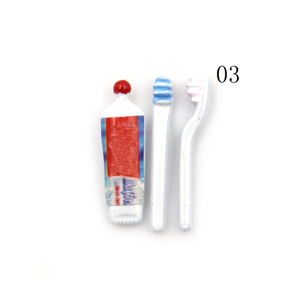 1Set 1:12 Dollhouse Miniature Mini Toothpaste Toothbrush Kitchen Furniture Toy Collectible Miniature Toys: 4