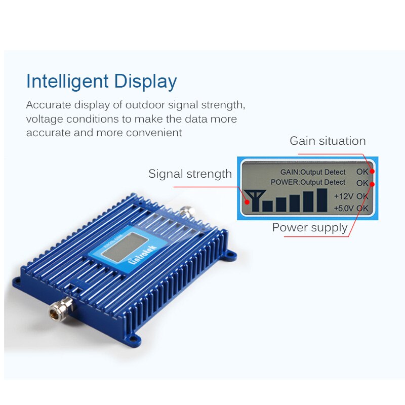 Lintratek 2G 3G 4G Signal Booster CDMA GSM DCS 700 850 900 1800 2600Mhz 70dB AGC Booster Cellular Repeater Amplifier