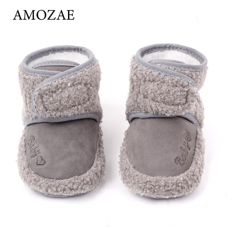Høst vinter spedbarn baby gutter jenter støvel nydelig kjærlighetsbrev mønster plysj fløyel behagelige varme støvler