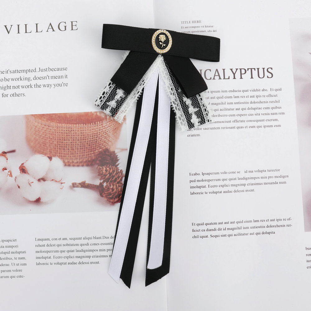 Kvinder vintage forudbundet slipsbroche imiteret diamantsmykker bånd butterfly corsage til skjortekrave tøj: Rød