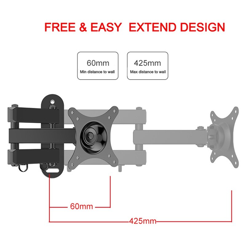 TV Mount TV Wall Mount Bracket Rotated 14-24 Inch LCD LED Flat Panel Plasma TV Holder