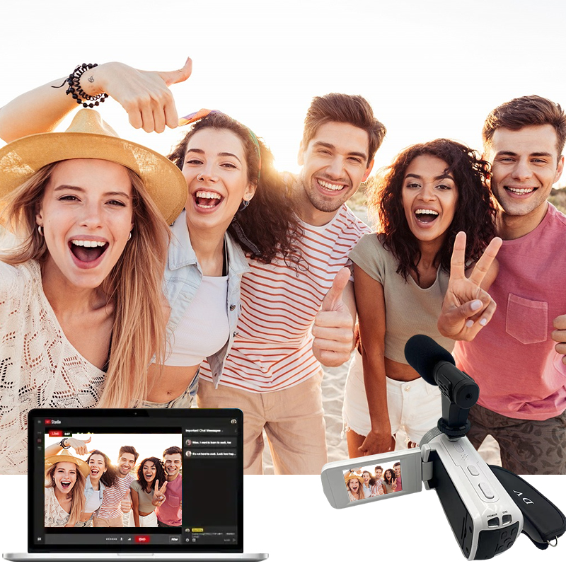 Digitale Camera Met Microfoon 1080P Hd Hoge Resolutie Flip Selfie Scherm Lichtgewicht En Draagbaar Voor Feesten Bruiloften