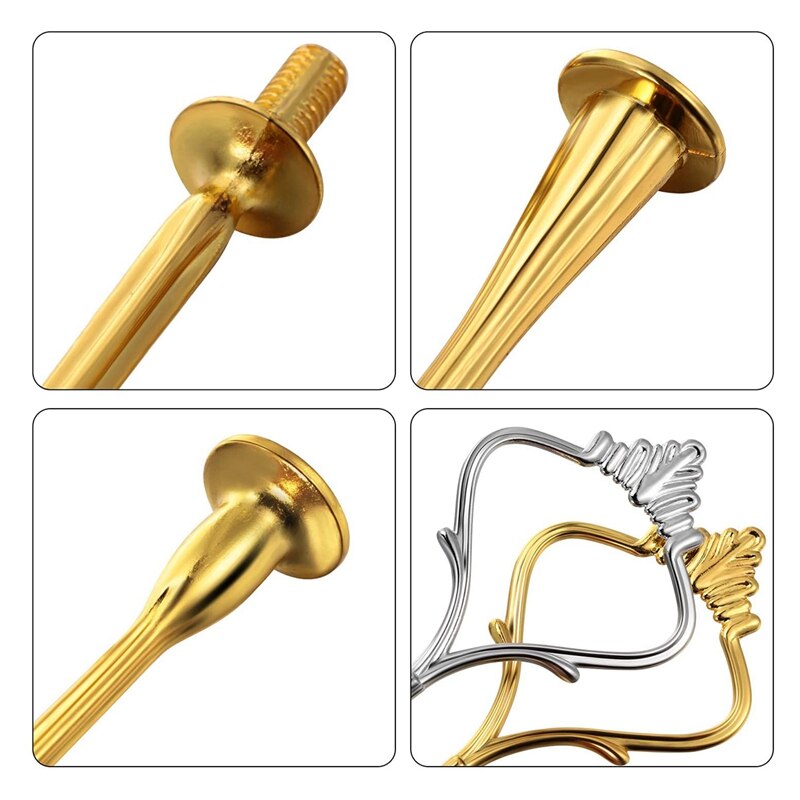 -8 Sets 3 Tier Crown Taart Plaat Stand Fittingen Hardware Houder Keuken Gadgets Voor Bruiloft En Partij-silver & Golden