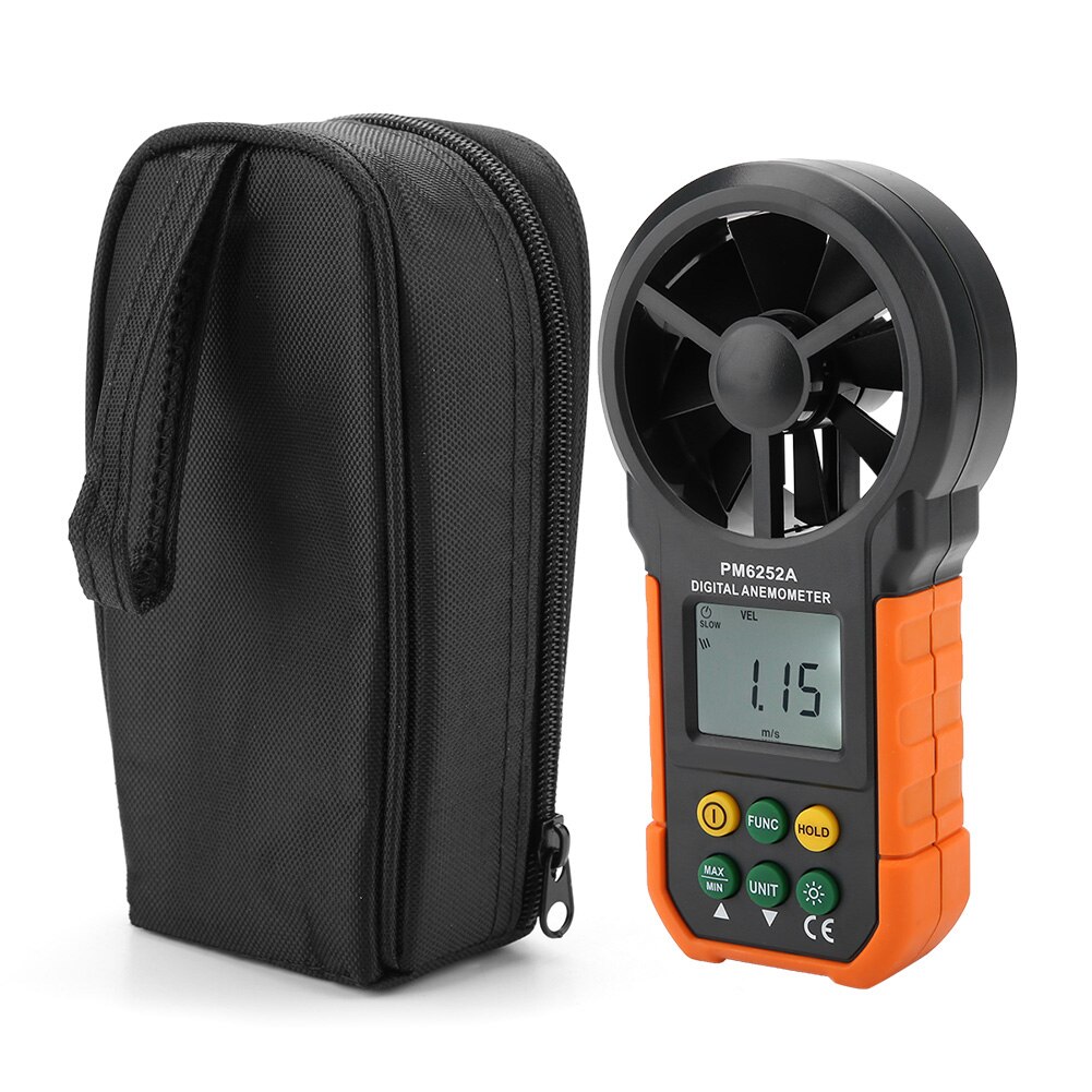 PM6252A Portable Handheld Anemometer Wind Speed Meter CFM Meter Wind Gauges Air Flow Thermometer With LCD Backlight