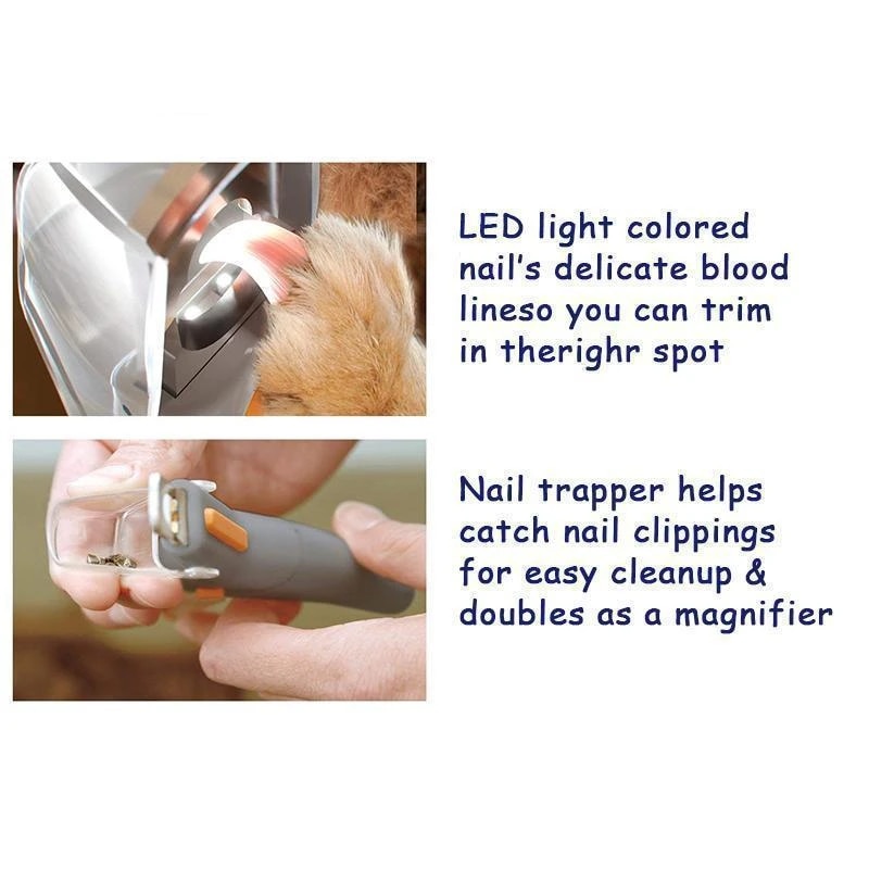 Kikurchi™Coupe-ongles illuminé pour animaux de compagnie, pour chien, chat, orteil, LED, pratique