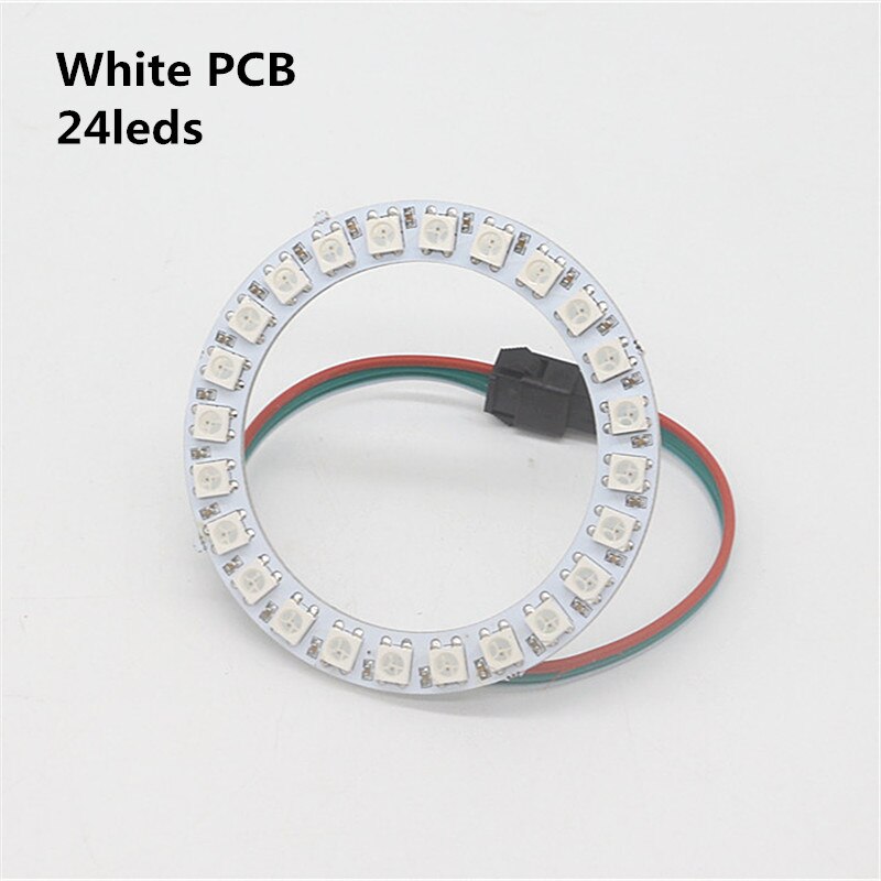 WS2812B DIY LED Ring 8 16 24 35 45 LEDs WS2812B SK6812 Built-in IC 5050 RGB WS2812 Addressable DC 5V LED Module Strip Light: White PCB 24leds