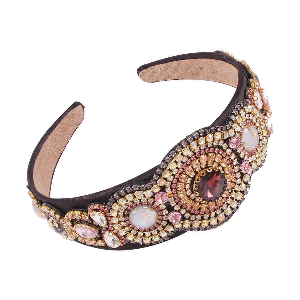 Mulheres Senhoras Headband Do Hairband De Cristal de Vidro Strass para Meninas Retro Headwear Acessórios Para o Cabelo Festa de Casamento Palácio Headress: 6