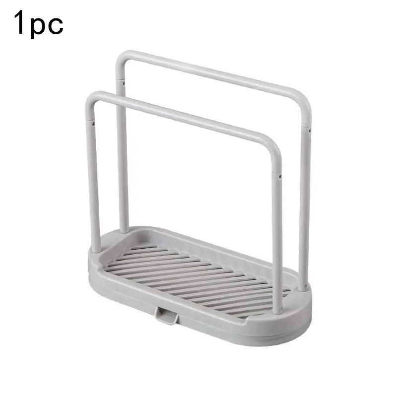 1PCS Detachable Kitchen Dishcloth Holder Rag Hanger Sink Sponge Holder Storage Rack Shelf For Bathroom Scrubber Brush Organizer: light green