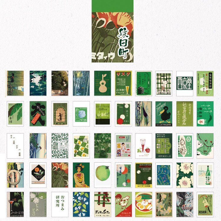 Journamm 50pcs Vintage Kawaii Sticky Pad Japanese Style Stickers Aesthetic Deco Stationery Scrapbooking Stickers Sticky Notes
